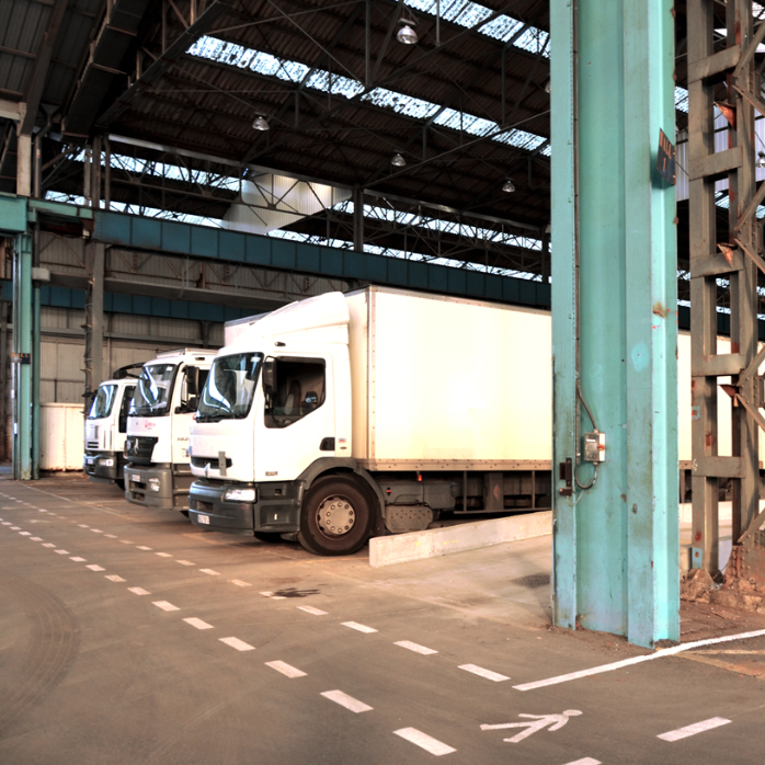 entreposage des camions de transport